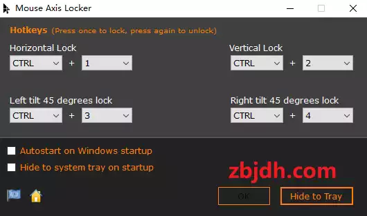 Mouse Axis Locker/锁定鼠标水平垂直45度方向滑动